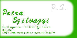 petra szilvagyi business card